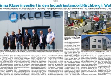 Neue Produktionsstätte im Gewerbegebiet in Kirchberg